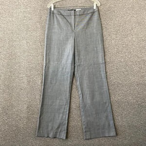 Lafayette 148 Women's Size 8 Gray Relaxed Straight Leg Wool Dress Pants